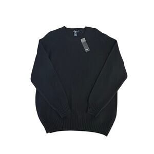 Blumarine Uomo mens NWT black wool blend made in Italy crew neck sweater XXL